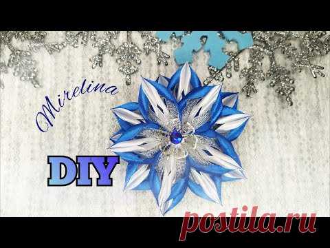 Цветы из тонких лент💮 Легко и очень красиво👍😋 МК.  DIY💮