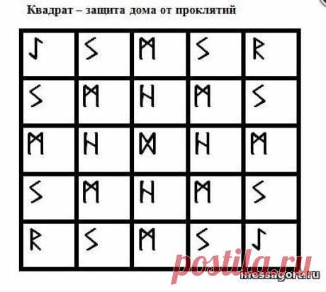 Защита Дома от проклятий.
Думаю, что такое проклятия объяснять не надо. Всегда найдутся сердобольные завистливые люди, пытающиеся делать неприятности другим. Для отсекания таких воздействий как проклятия, плохие слова, плохие пожелания добрых соседей и предназначена такая доска-квадрат. Изготавливать можно и как предыдущий вариант квадрата, на небольшой доске. Подвешивать в интерьере Дома необходимо напротив входной двери. Тогда квадрат отразит плохое назад пославшему.