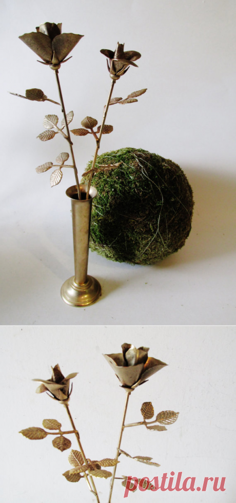 Ted Arnold Toleware Gilded Flower Vase by TheGildedTassel on Etsy