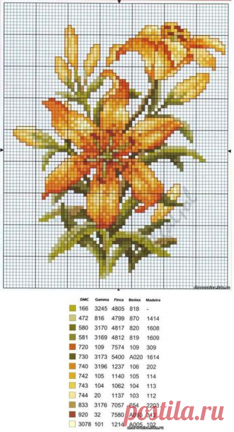 Вышивка. Лилия