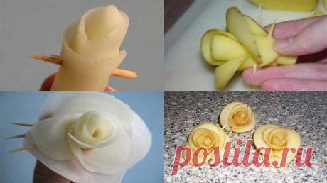 Розы из картошки
