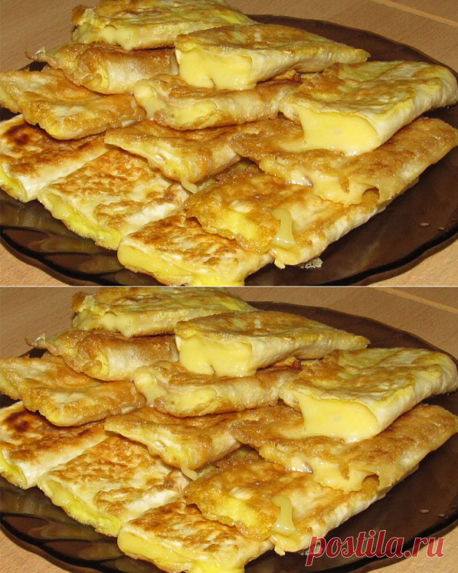 Лаваш с сыром в яйце. Завтрак за 5 минут.
