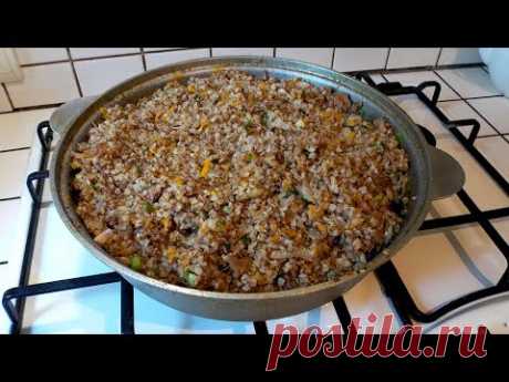 Гречневая каша с тушенкой. Солдатская каша.