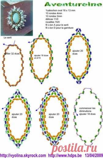 шаблон для кулон или кольцо, схема | бисер Магия
