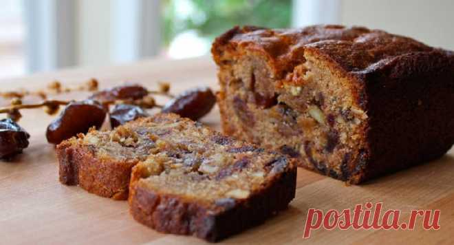 Удивительно вкусный яблочный кекс без яиц, масла и сахара 
=2 стакана цельнозерновой муки
1 и 1/4 стакана воды или веганского молока
2 стакана мелко нарезанных фиников
1 стакан яблочного пюре
1/3 стакана яблочного сока
1 стакан измельченных орехов
1 ч.л. молотого душистого перца
1 ч.л. соды
1 ч.л. разрыхлителя
1/4 ч.л. соли