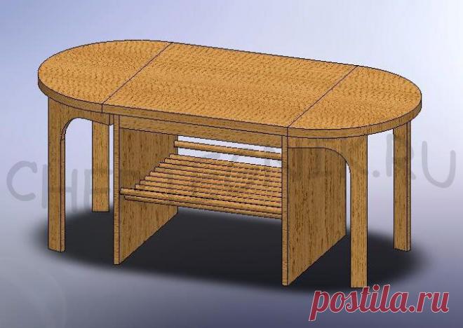 Чертеж стол трансформер журнальный обеденный овальный