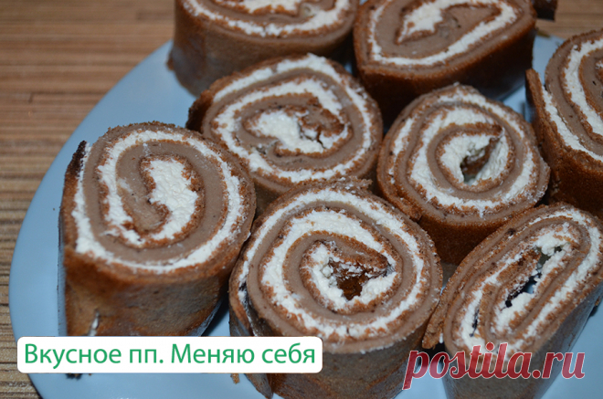Нежнейший пп-рулет с творожной начинкой