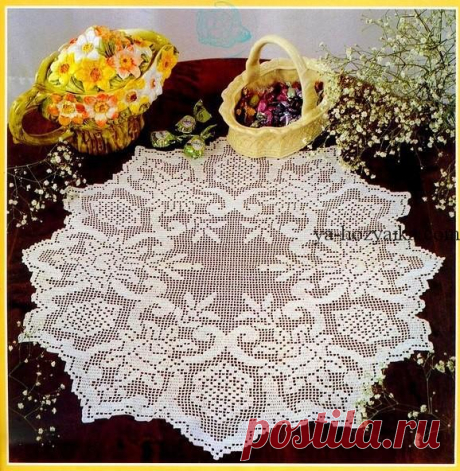Филейная салфетка крючком схемы. Филейное вязание крючком салфетки схемы бесплатно