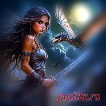 ТОНГРЕ и ЖРЕЧЕСКАЯ ПТИЦА ЛАТТЕ. Вариант обложки к фантастическому роману: ЛЕГЕНДА О ТОНГРЕ (нейросеть Шедеврум). Стиль фэнтези.