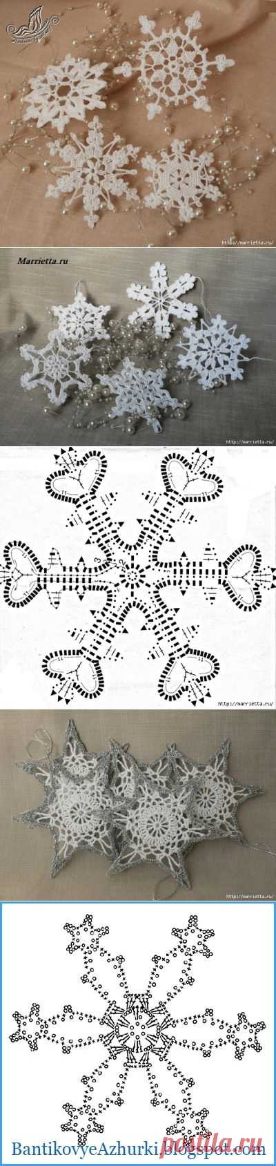 Схемы Снежинок крючком | Подружки