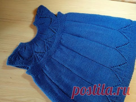 Платье с ажурной кокеткой спицами CLARA DRESS PATTERN  МК для начинающих 1ч