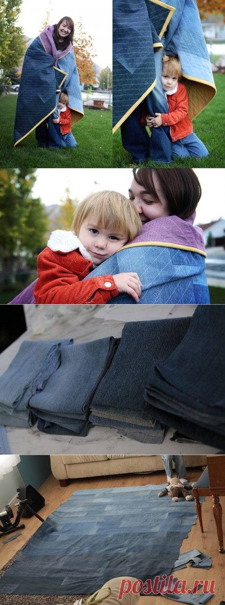 Стёганое одеяло-плед из старых джинсов: мастер-класс — Мастер-классы на BurdaStyle.ru