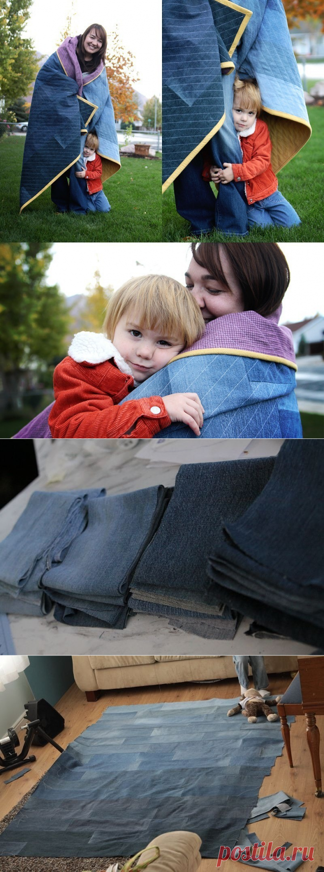 Стёганое одеяло-плед из старых джинсов: мастер-класс — Мастер-классы на BurdaStyle.ru