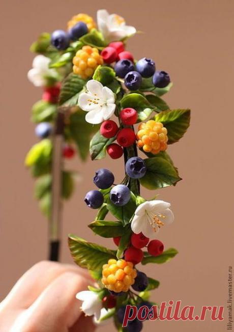 Ободок "Лесная ягодка" – заказать на Ярмарке Мастеров – 25E3TRU | Ободки, Обнинск