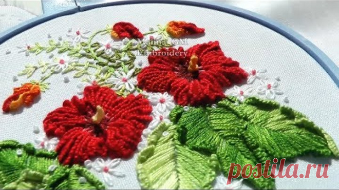 БРАЗИЛЬСКАЯ ВЫШИВКА: КАРКАДЕ /BRAZILIAN EMBROIDERY: HIBISCUS