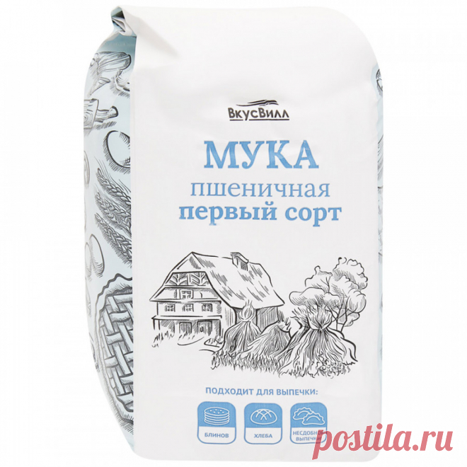 Мука ВкусВилл пшеничная первый сорт 1 кг - купить с доставкой, цена 75,10 - интернет-магазин Утконос в Москве и области.