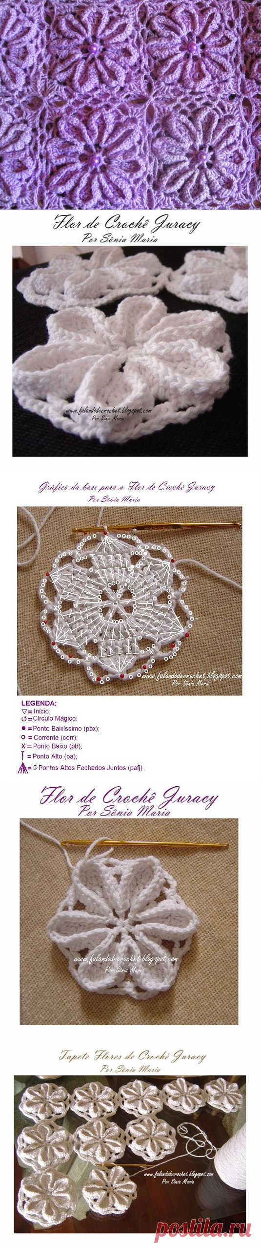 Красивый цветочный узор крючком мастер класс. Узор крючком |