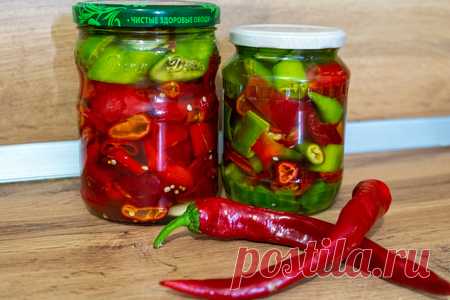 Острый перчик в медовом маринаде - пошаговый рецепт с фото (1673 просмотра)