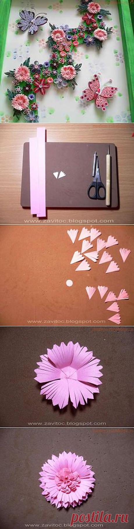 Мастера рукоделия - рукоделие для дома. Бесплатные мастер-классы, фото и видео уроки - Мастер-класс по квиллингу: Пушистые цветочки