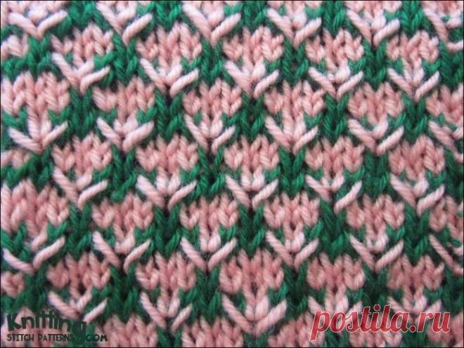 Сообщество "ЗОЛОТЫЕ РУЧКИ". Двухцветный узор для вязания спицами (мой перевод описания), Блог пользователя tgkh
