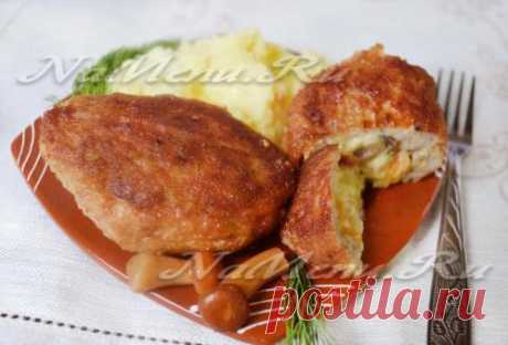 Котлеты с грибами и сыром