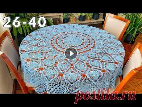Скатерть крючком, Карусель, 26-40 Круглая Скатерть крючком Диаметр - 170 см Рядов - 115 Пряжа - 150 г/1000 м Расход - 450 грамм или 3000 метров Крючок 1.75 мм _________________________...