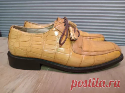 Florsheim Barletta Brown Leather with Faux Crocodile Print Men's Shoes 8.5D | eBay