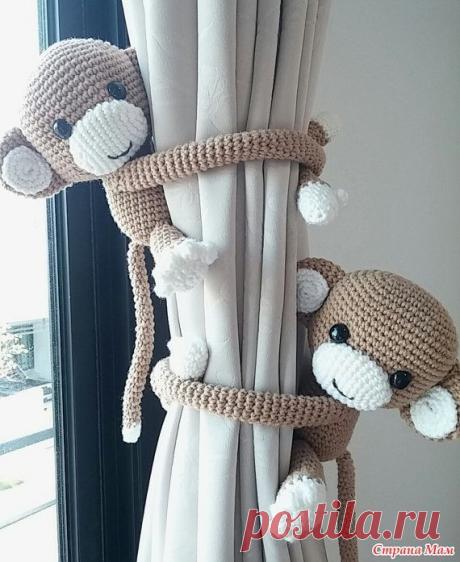 ОБЕЗЬЯНКА-держатель для штор - Амигуруми - Страна Мам