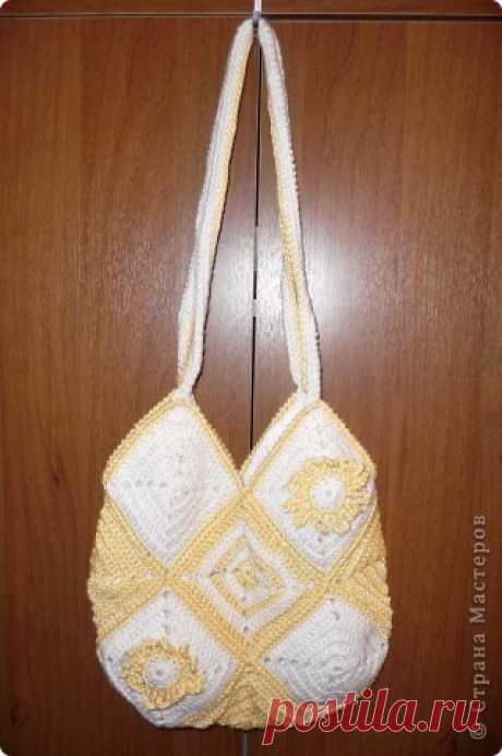 Вязание крючком - Сумка из квадратных мотивов с ромашками » Поиск мастер классов, поделок своими руками и рукоделия на SearchMasterclass.Net