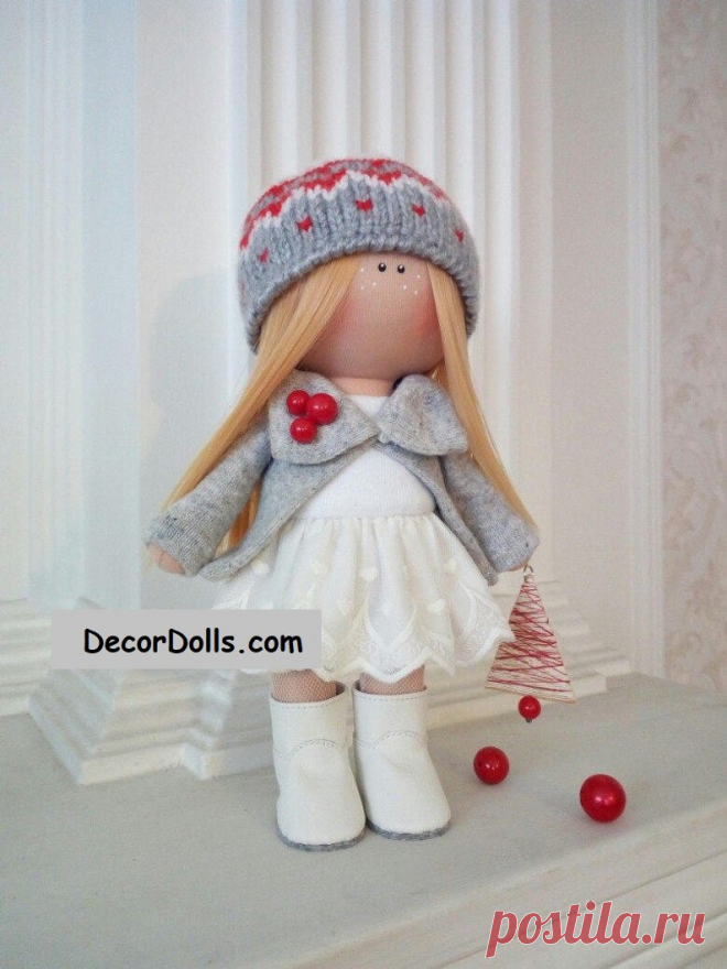 Textile Soft Doll, Christmas Nursery Doll, Handmade Love Doll, Winter – Decor Dolls