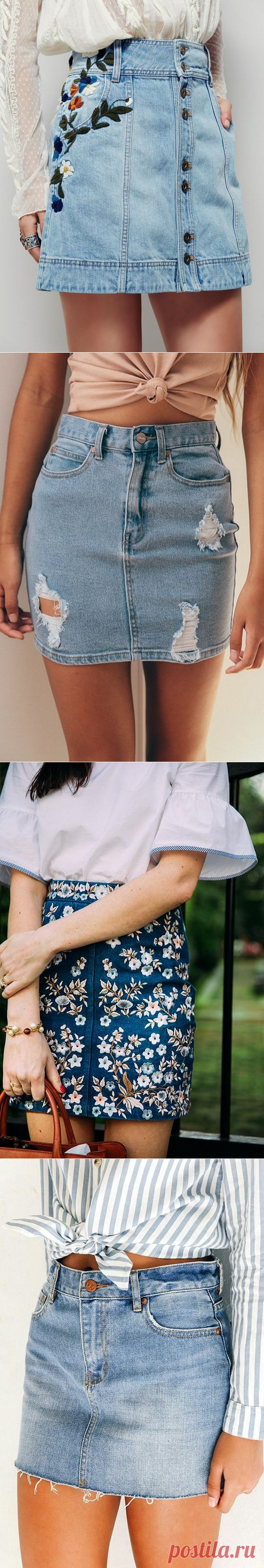 Модные джинсовые юбки 2018-2019 - тенденции, стильные образы и модели джинсовых юбок  | Beautylooks