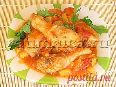 Рецепт куриных голеней с овощами