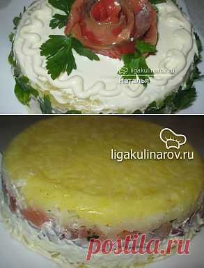 Салат с кетой "Закусочный" – рецепт с фото от Лиги Кулинаров, пошаговый рецепт
