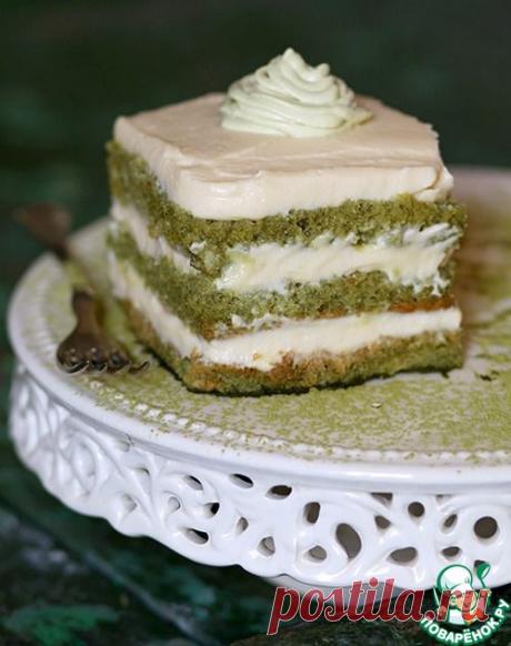 Тирамису с чаем Матча и соевым соусом.