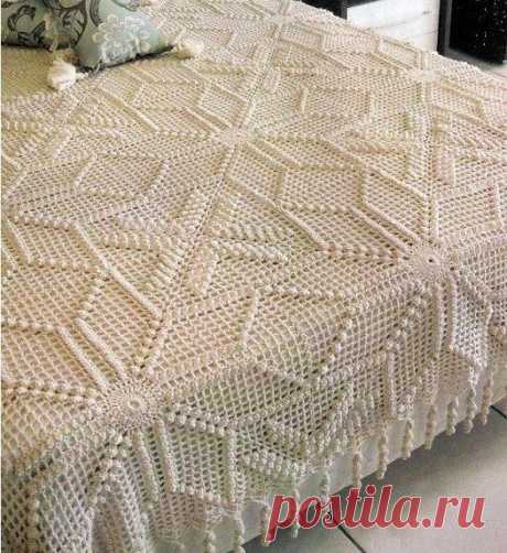 Вязаное крючком покрывало схема. Вязание крючком покрывало на кровать | Лаборатория домашнего хозяйства