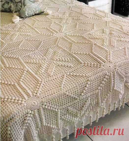Вязаное крючком покрывало схема. Вязание крючком покрывало на кровать | Лаборатория домашнего хозяйства
