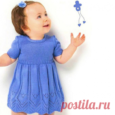 Вязаное платье для девочки спицами. Схемы