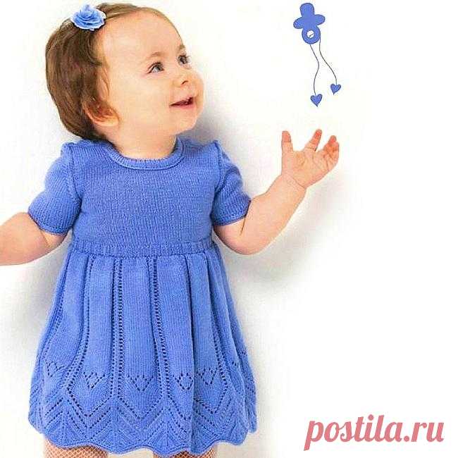 Вязаное платье для девочки спицами. Схемы