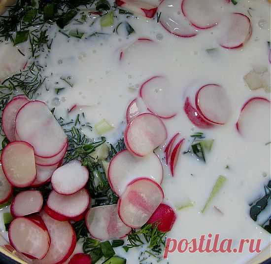 Рецепт холодного супа - окрошка на кефире © Кулинарный блог #Рецепты Надежды