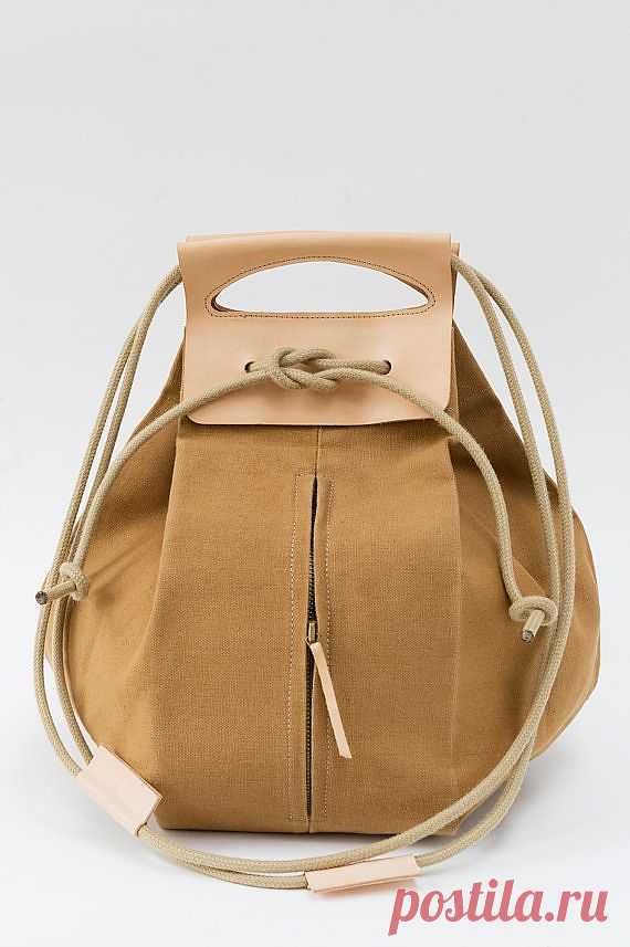 große PopupSegeltuchtasche mit Ledergriffen / von chrisvanveghel