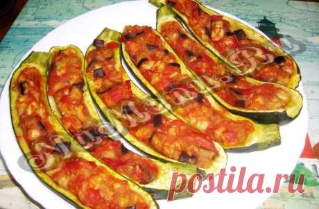 Фаршированные цуккини с овощами