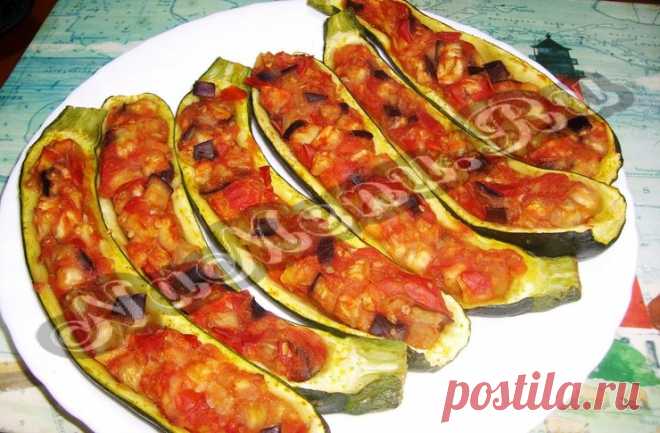 Фаршированные цуккини с овощами