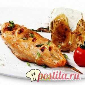 Курица на гриле в средиземноморском чесночном масле.
