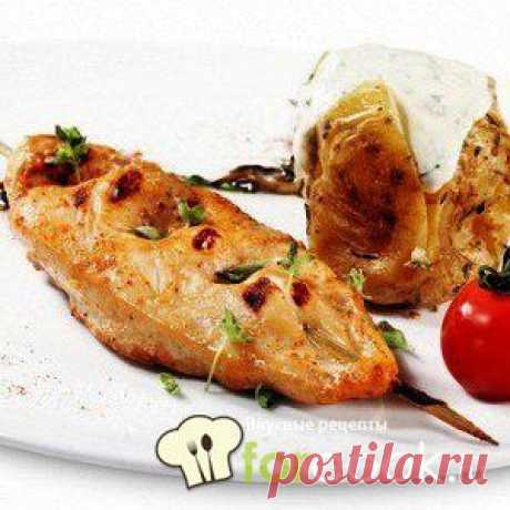 Курица на гриле в средиземноморском чесночном масле.