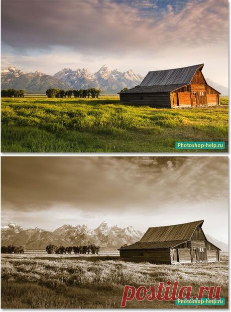 Легкая Сепия с помощью фильтра Camera Raw в Adobe Photoshop CC