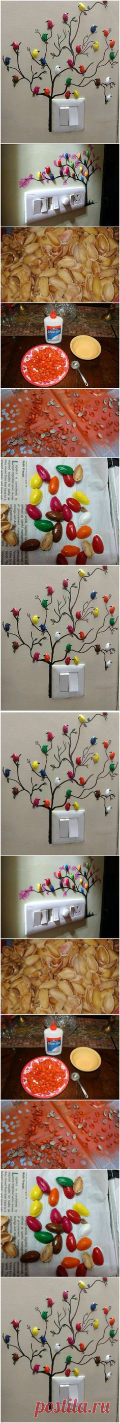 DIY Pista Shell Bird For Wall Decoration | home Decor