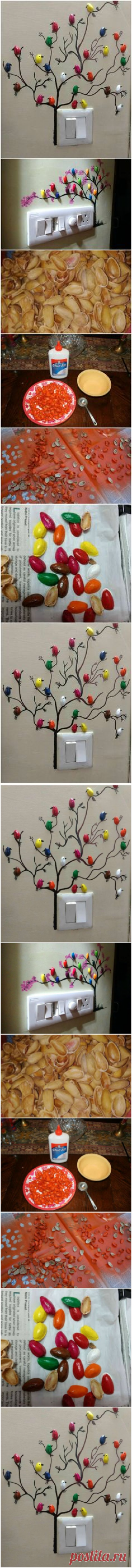 DIY Pista Shell Bird For Wall Decoration | home Decor