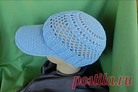 Кепка вязаная крючком ручной работы  #вязаниекрючком #ручнаяработа #рукоделие #вязание