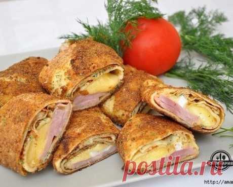 Блинчики с начинкой в панировке