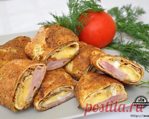 Блинчики с начинкой в панировке